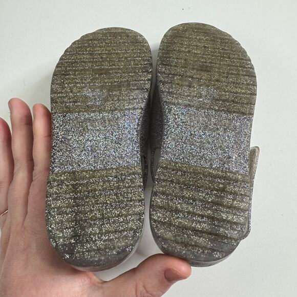 MINI MELISSA Silver Sparkle Slide Sandals With Strap 10 - Picture 4 of 6